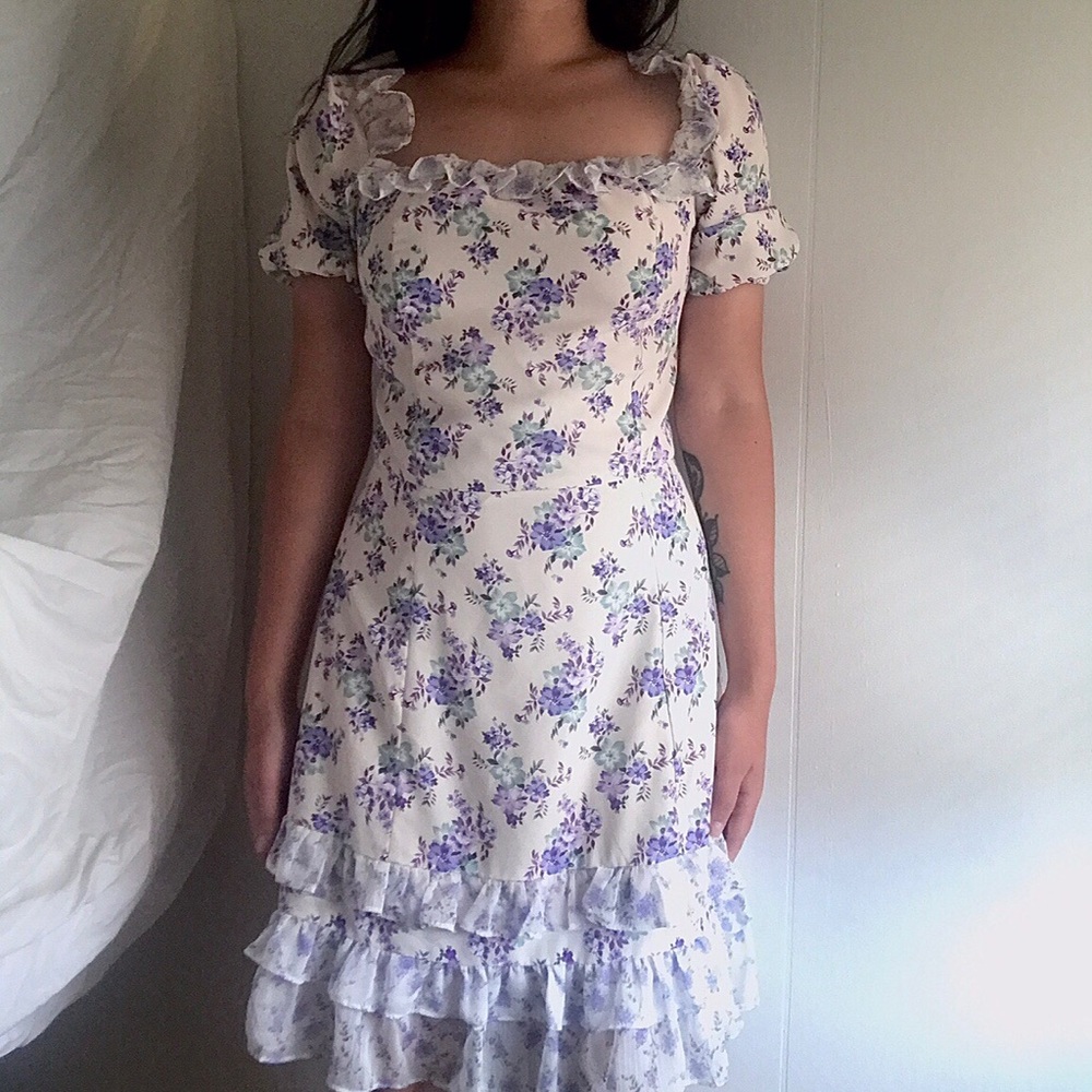 Frill midi tea dress M - Picture 3 of 4